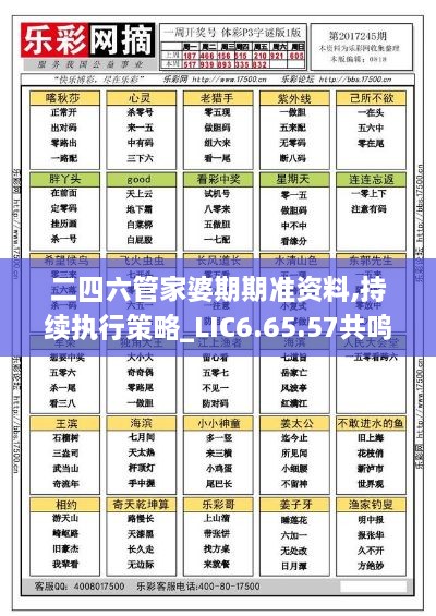 二四六管家婆期期准资料,持续执行策略_LIC6.65.57共鸣版
