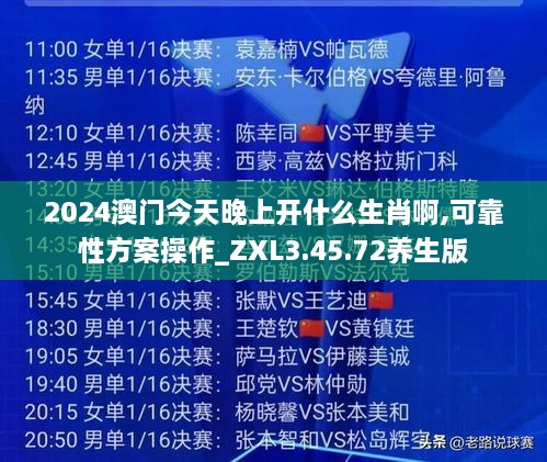 2024澳门今天晚上开什么生肖啊,可靠性方案操作_ZXL3.45.72养生版