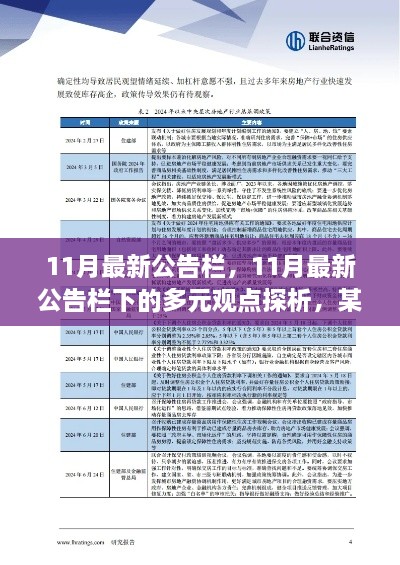 11月最新公告栏下的多元观点深度探析与阐述