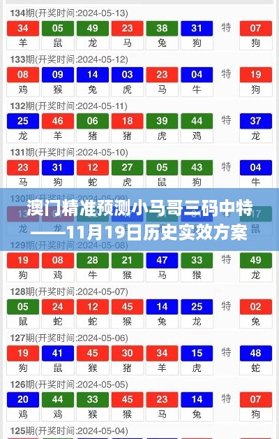 澳门精准预测小马哥三码中特——11月19日历史实效方案_YCW2.42.92公积板