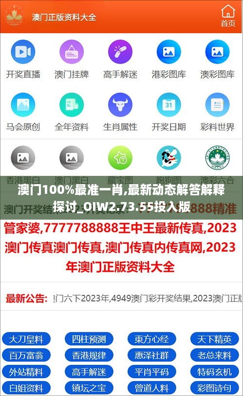 澳门100%最准一肖,最新动态解答解释探讨_OIW2.73.55投入版