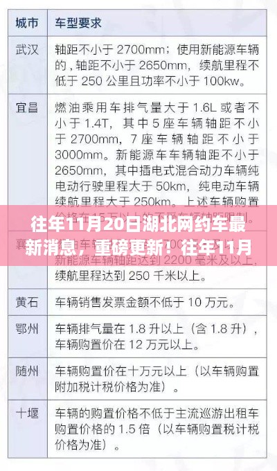 往年11月20日湖北网约车动态更新，最新消息与动态重磅发布！
