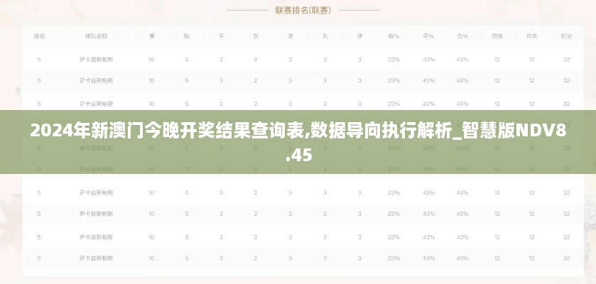 2024年新澳门今晚开奖结果查询表,数据导向执行解析_智慧版NDV8.45