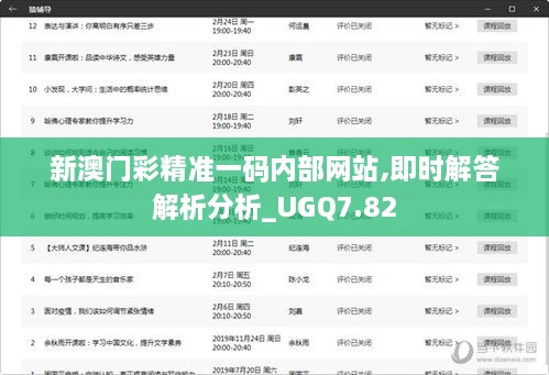 新澳门彩精准一码内部网站,即时解答解析分析_UGQ7.82