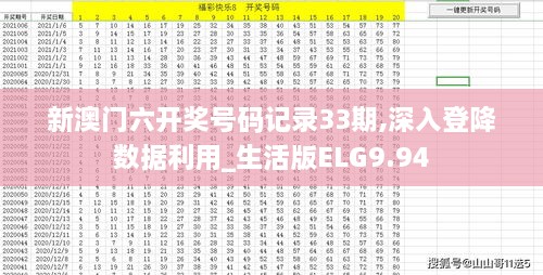 新澳门六开奖号码记录33期,深入登降数据利用_生活版ELG9.94