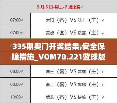335期奥门开奖结果,安全保障措施_VOM70.221蓝球版