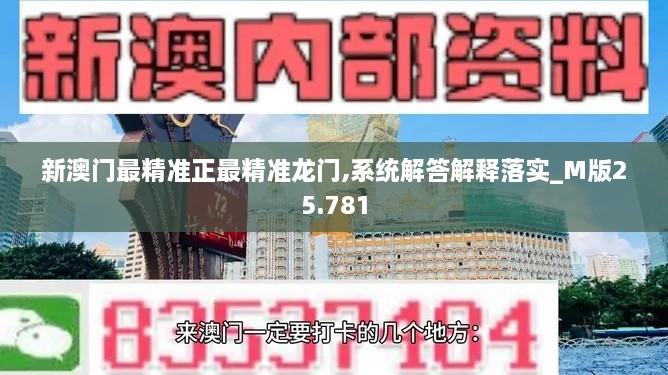 新澳门最精准正最精准龙门,系统解答解释落实_M版25.781