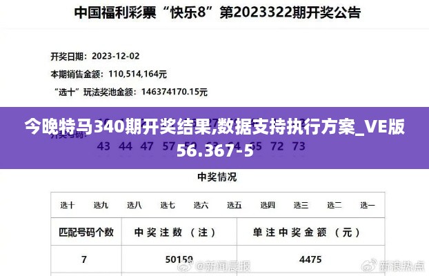 今晚特马340期开奖结果,数据支持执行方案_VE版56.367-5