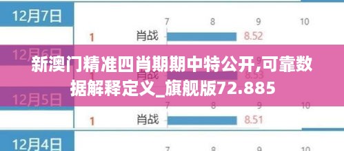 新澳门精准四肖期期中特公开,可靠数据解释定义_旗舰版72.885