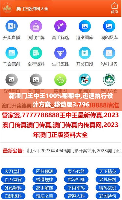 新澳门王中王100%期期中,迅速执行设计方案_移动版3.796