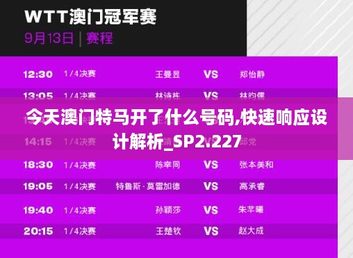 今天澳门特马开了什么号码,快速响应设计解析_SP2.227