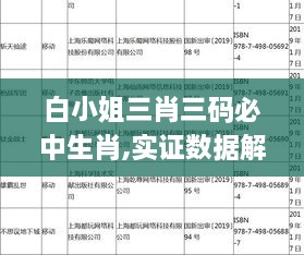 白小姐三肖三码必中生肖,实证数据解释定义_KP8.273