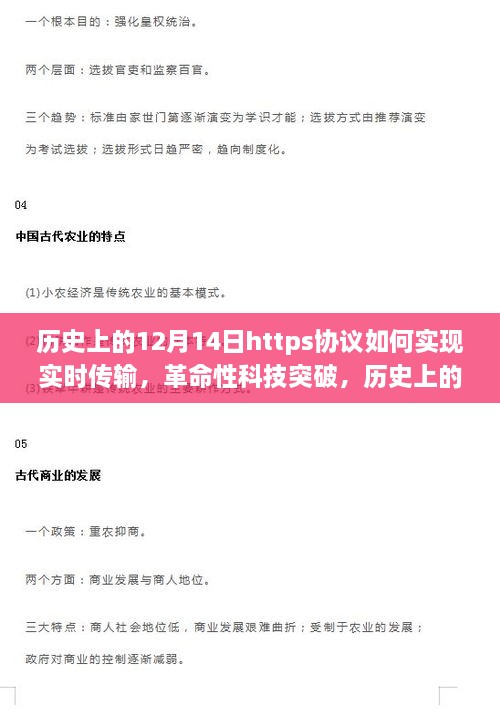 革命性科技突破，HTTPS协议重塑实时传输新纪元，历史上的12月14日揭秘其实现过程