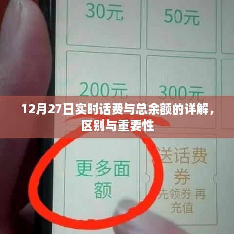 12月27日实时话费与总余额解析，区别及重要性概览