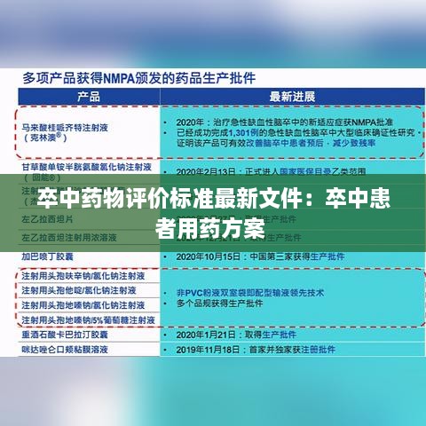 卒中药物评价标准最新文件：卒中患者用药方案 