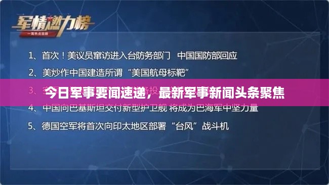 今日军事要闻速递，最新军事新闻头条聚焦