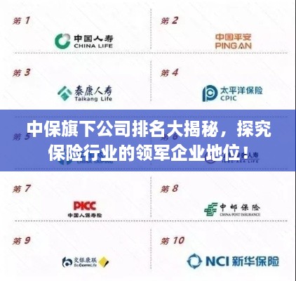 中保旗下公司排名大揭秘，探究保险行业的领军企业地位！