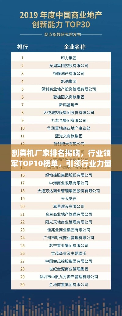 刮粪机厂家排名揭晓，行业领军TOP10榜单，引领行业力量！