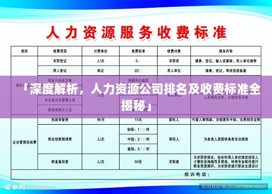 「深度解析，人力资源公司排名及收费标准全揭秘」
