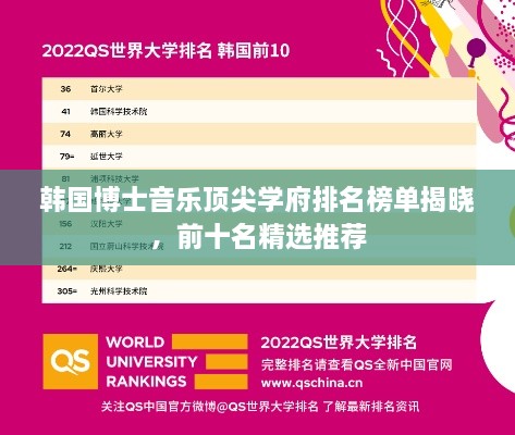 韩国博士音乐顶尖学府排名榜单揭晓，前十名精选推荐