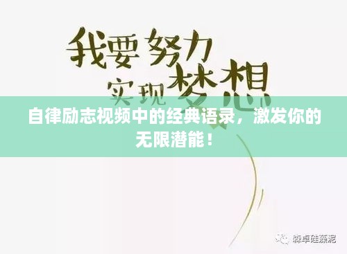 自律励志视频中的经典语录，激发你的无限潜能！