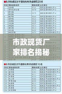 市政现货厂家排名揭秘，行业领军前十强，引领市场力量大揭秘