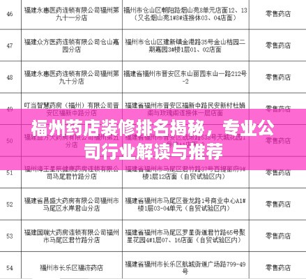 福州药店装修排名揭秘，专业公司行业解读与推荐