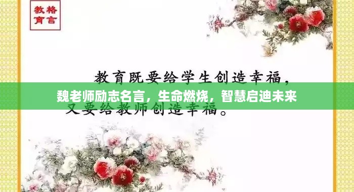 魏老师励志名言，生命燃烧，智慧启迪未来
