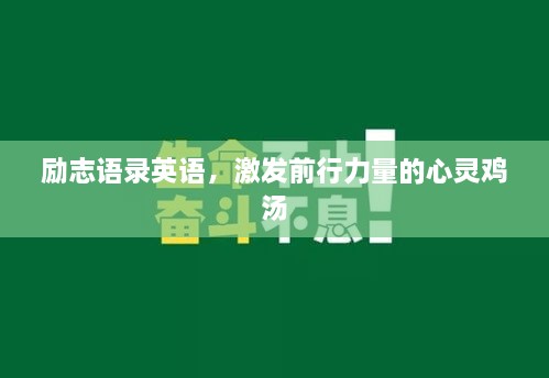 励志语录英语，激发前行力量的心灵鸡汤