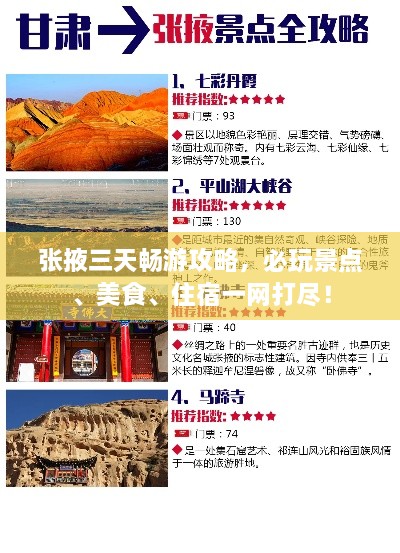 张掖三天畅游攻略，必玩景点、美食、住宿一网打尽！