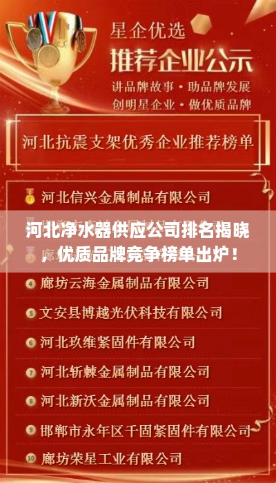 河北净水器供应公司排名揭晓，优质品牌竞争榜单出炉！