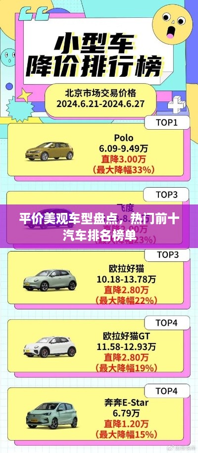 平价美观车型盘点，热门前十汽车排名榜单