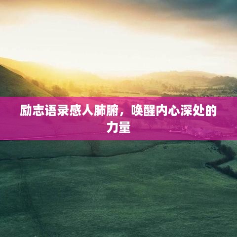 励志语录感人肺腑，唤醒内心深处的力量
