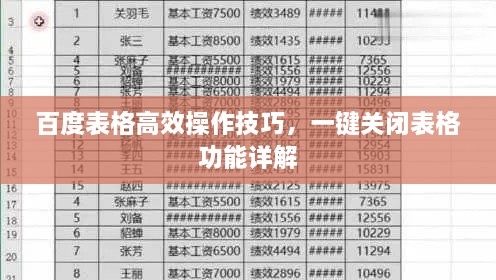 百度表格高效操作技巧，一键关闭表格功能详解
