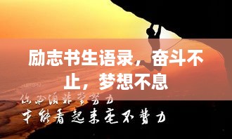 励志书生语录，奋斗不止，梦想不息