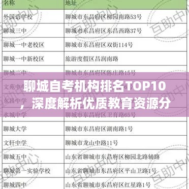 聊城自考机构排名TOP10，深度解析优质教育资源分布