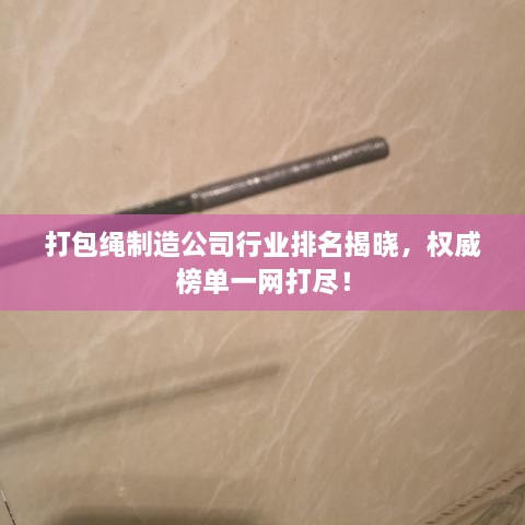 打包绳制造公司行业排名揭晓，权威榜单一网打尽！
