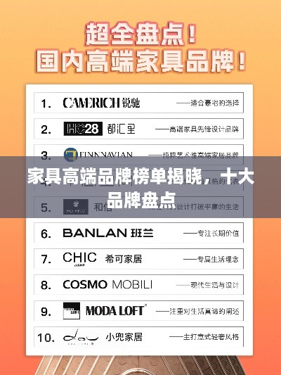 家具高端品牌榜单揭晓，十大品牌盘点