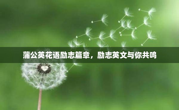 蒲公英花语励志篇章，励志英文与你共鸣