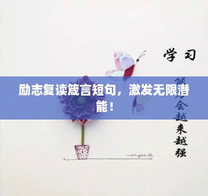 励志复读箴言短句，激发无限潜能！