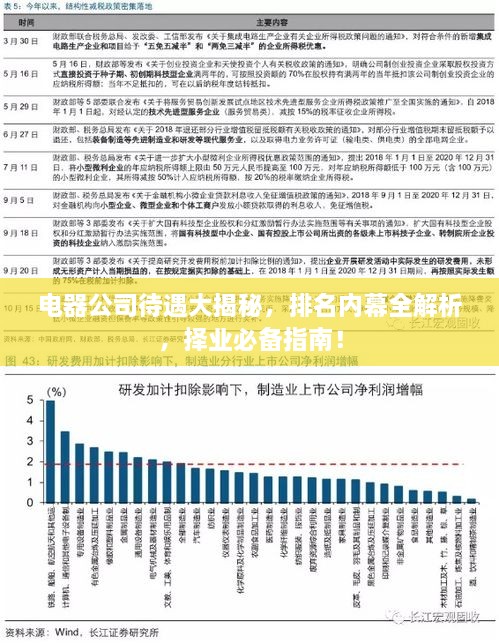 电器公司待遇大揭秘，排名内幕全解析，择业必备指南！