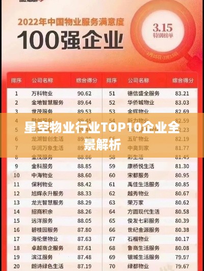 星空物业行业TOP10企业全景解析