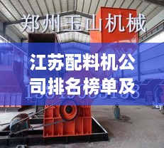 江苏配料机公司排名榜单及市场深度解析