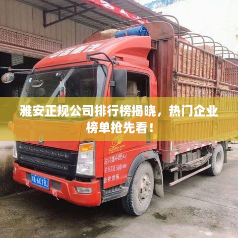 雅安正规公司排行榜揭晓，热门企业榜单抢先看！