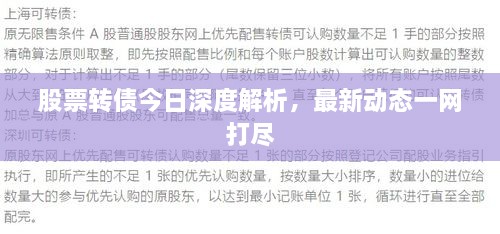 股票转债今日深度解析，最新动态一网打尽