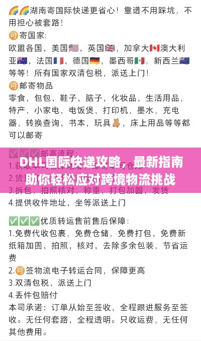 DHL国际快递攻略，最新指南助你轻松应对跨境物流挑战