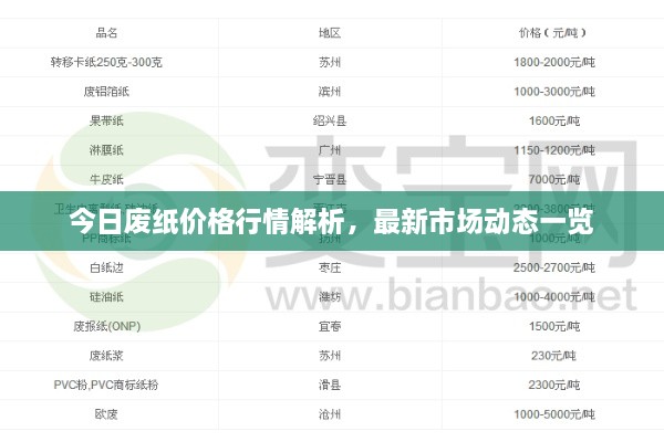 今日废纸价格行情解析，最新市场动态一览