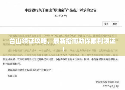 台山领证攻略，最新指南助你顺利领证！