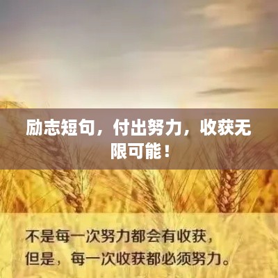 励志短句，付出努力，收获无限可能！