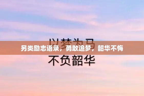 另类励志语录，勇敢追梦，韶华不悔